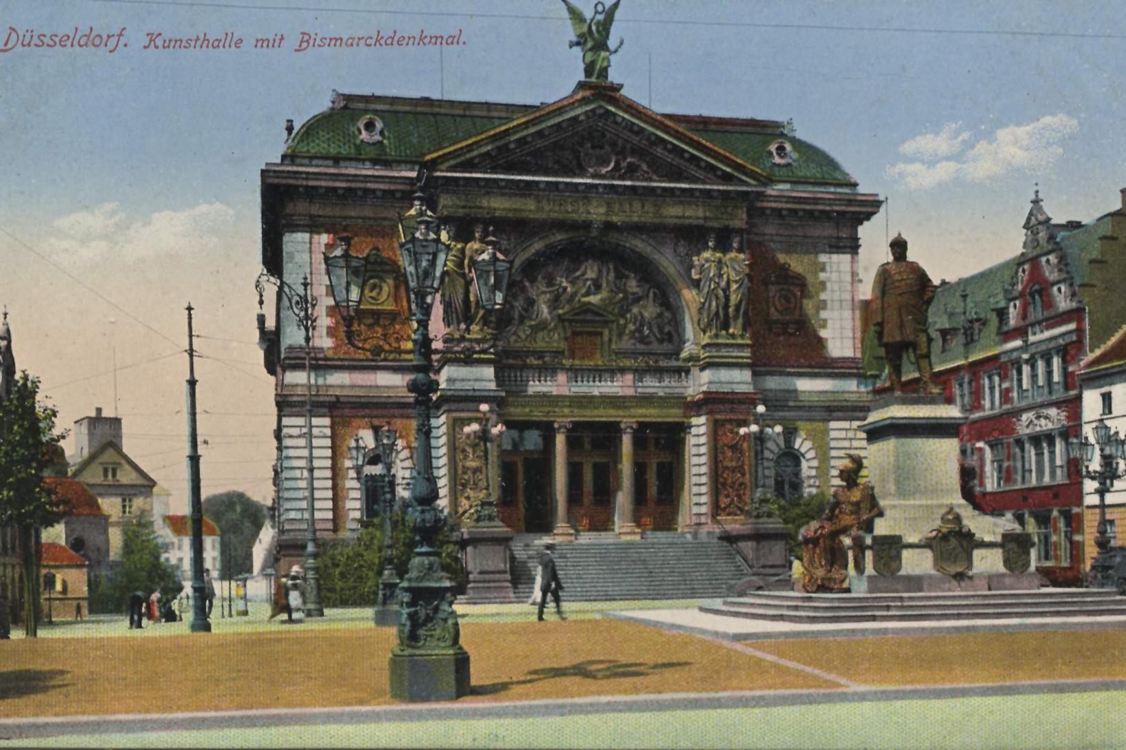 Düsseldorf,_Nordrhein-Westfalen_-_Bismarckdenkmal,_Kunsthalle_(Zeno_Ansichtskarten)